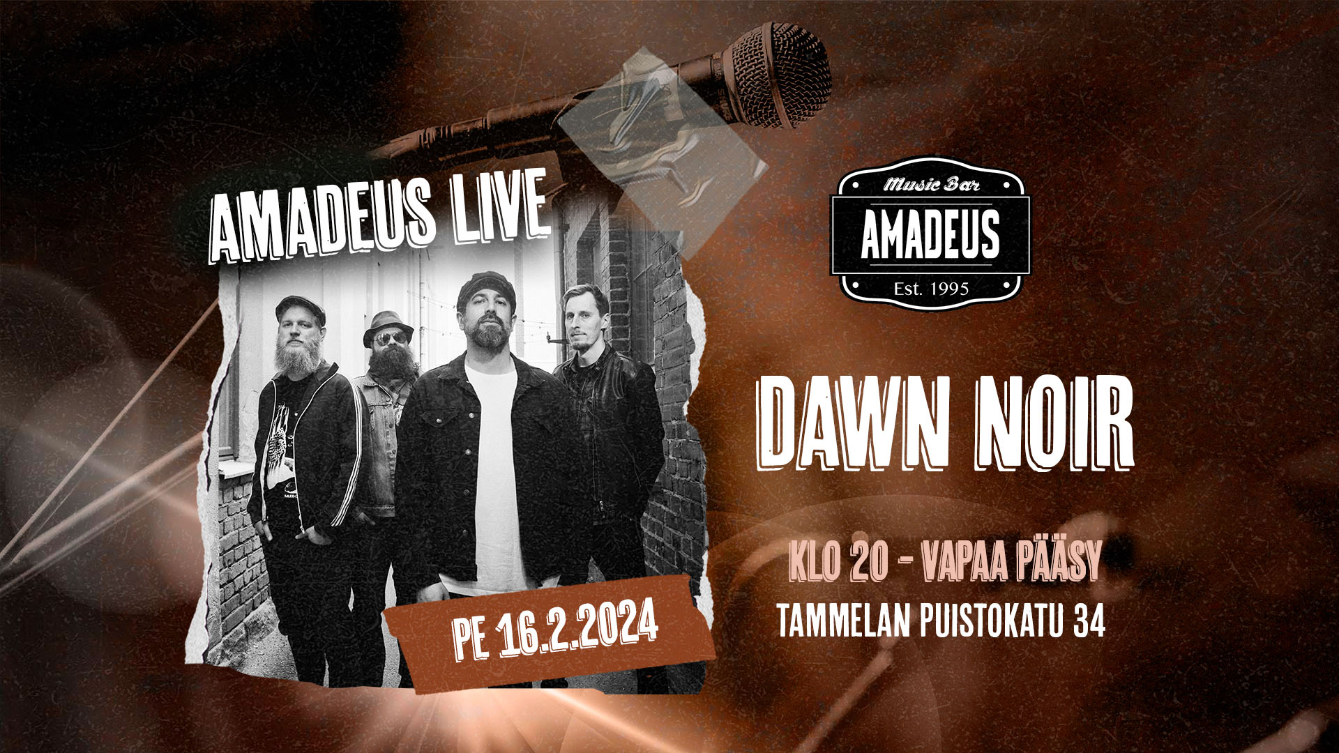 Amadeus keikat Dawn Noir Tampere