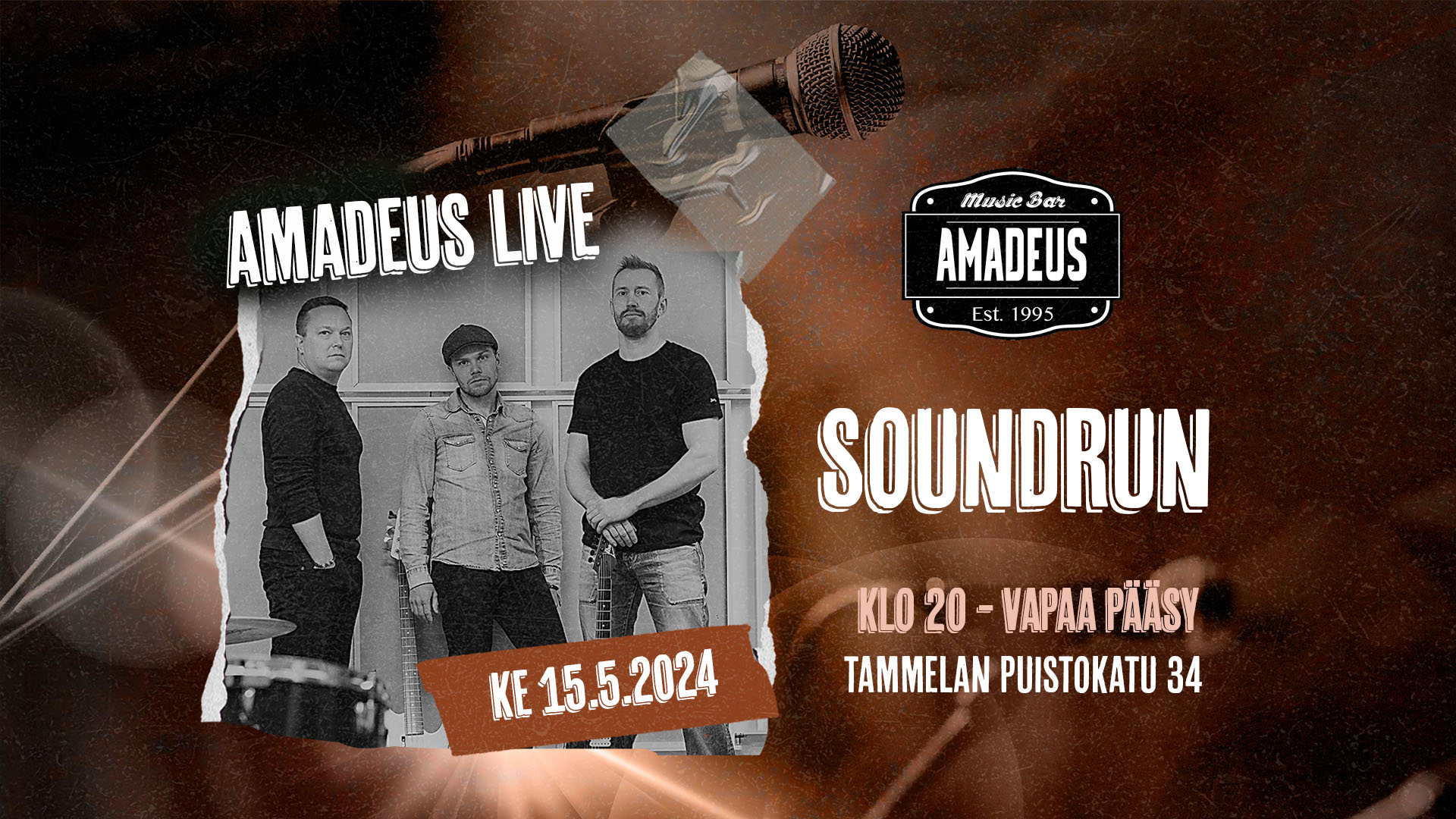 Soundrun keikat Tampere - Amadeus Music Bar Tammela